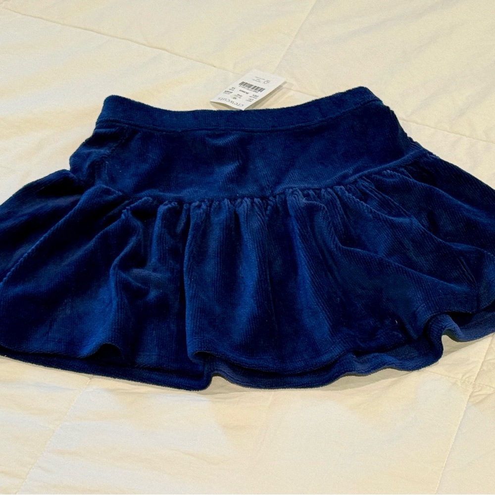 NWT J Crew Crewcuts Navy Blue Corduroy Skirt, size XS